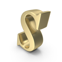 Alphabet Time's  Roman Italic Small Gold S PNG & PSD Images
