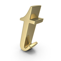 Alphabet Time's  Roman Italic Small Gold T PNG & PSD Images