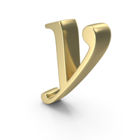 Alphabet Time's  Roman Italic Small Gold Y PNG & PSD Images