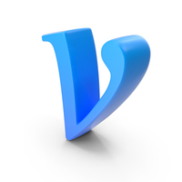 Alphabet Time's  Roman Italic Small Blue V PNG & PSD Images