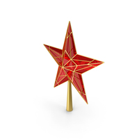 Christmas Tree  Red Star Topper PNG & PSD Images