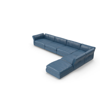 Blue Leather Sofa PNG & PSD Images
