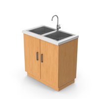Kitchen Double Sink Cabinet PNG & PSD Images