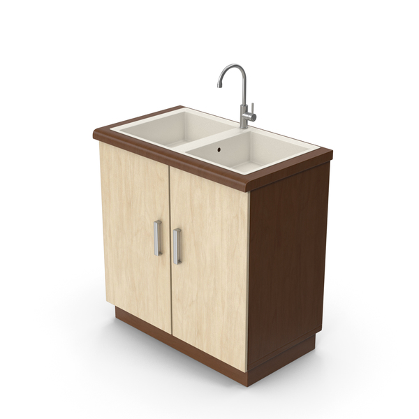 Kitchen Double Sink Cabinet PNG & PSD Images