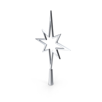 Silver Bethlehem star tree topper PNG & PSD Images
