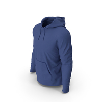 Male Standard Hoodie Worn Dark Blue PNG & PSD Images