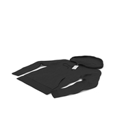 Male Standard Hoodie Laying With Tag Black PNG & PSD Images
