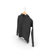 Male Standard Hoodie Hanging on Hanger Black PNG & PSD Images