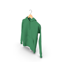 Male Standard Hoodie Hanging on Hanger Green PNG & PSD Images