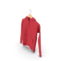 Male Standard Hoodie Hanging on Hanger Red PNG & PSD Images