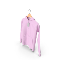 Male Standard Hoodie Hanging on Hanger With Tag Pink PNG & PSD Images