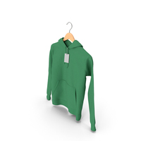 Male Standard Hoodie Hanging on Hanger With Tag Green PNG & PSD Images