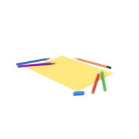 Paper With Pencils 2 PNG & PSD Images