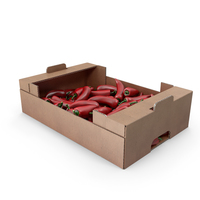 Fruit Cardboard Box with Chili Peppers PNG & PSD Images