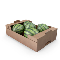 Fruit Cardboard Box with Watermelons PNG & PSD Images