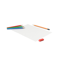 Paper With Colored Pencils PNG & PSD Images