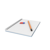 Notepad With Pencil And Eraser PNG & PSD Images