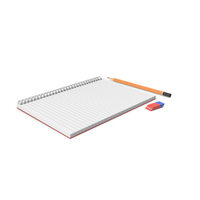 Notepad With Pencil And Eraser PNG & PSD Images