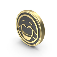 Happy Laugh smiley Emoji Face Coin Gold PNG & PSD Images