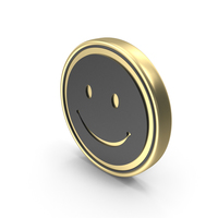 Happy Smiley Emoji Face Coin Gold PNG & PSD Images
