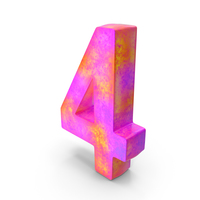 Number  Multi Color 4 PNG & PSD Images