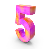 Number  Multi Color 5 PNG & PSD Images