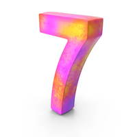 Number  Multi Color 7 PNG & PSD Images