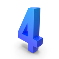 Blue Number 4 PNG & PSD Images