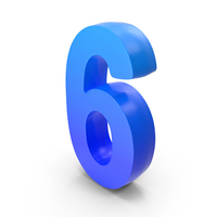 Blue Number 6 PNG & PSD Images