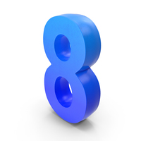 Number Blue 8 PNG & PSD Images