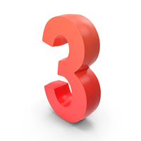 Red Number 3 PNG & PSD Images