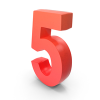 Number Red 5 PNG & PSD Images