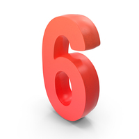 Red Number 6 PNG & PSD Images