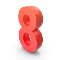 Number Red 8 PNG & PSD Images