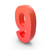 Number Red 9 PNG & PSD Images