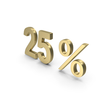 Percent 25 Gold PNG & PSD Images