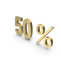 Percent 50 Gold PNG & PSD Images