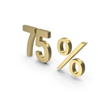 Percent 75 Gold PNG & PSD Images