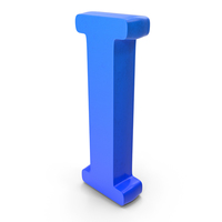 Roman Numbers 1 Blue PNG & PSD Images