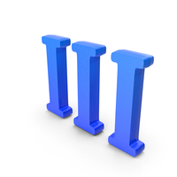 Roman Numbers 3 Blue PNG & PSD Images