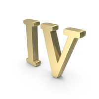 Gold Roman Number 4 PNG & PSD Images