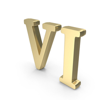 Roman Numbers 6 Gold PNG & PSD Images