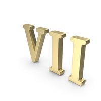Roman Numbers 7 Gold PNG & PSD Images