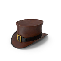 Brown Leather Top Hat With Buckle PNG & PSD Images