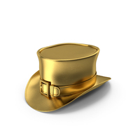 Gold Leather Top Hat With Buckle PNG & PSD Images