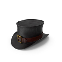 Black Leather Top Hat With Buckle PNG & PSD Images