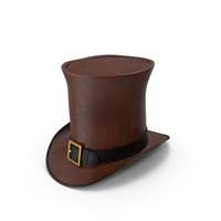Brown Leather Top Hat With Buckle PNG & PSD Images
