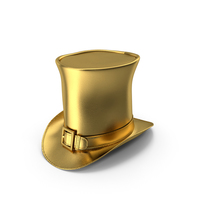 Gold Leather Top Hat With Buckle PNG & PSD Images