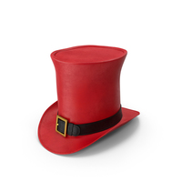Red Leather Top Hat With Buckle PNG & PSD Images