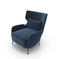 Alex Navy Blue Velvet Accent Chair PNG & PSD Images